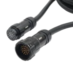 ProX 50 foot 19-pin power distribution extension cable with male to female connectors in professional event setup