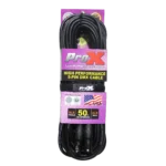 ProX 50 foot 5-pin DMX cable connector detail showing professional XLR termination