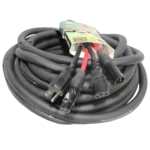 ProX 50 foot AC XLR combo cable showing professional XLR connector and power cable assembly