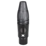 ProX 5-pin XLR female connector black-chrome installed on professional audio cable assembly