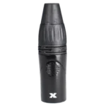 ProX 5-pin XLR male connector black-chrome installed on professional audio cable assembly