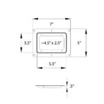 ProX 5x7 inch acrylic clear high impact recessed dish rear panel mounting hardware