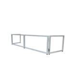 ProX white frame 6 foot foldable tabletop DJ facade with dimensional measurements and specifications