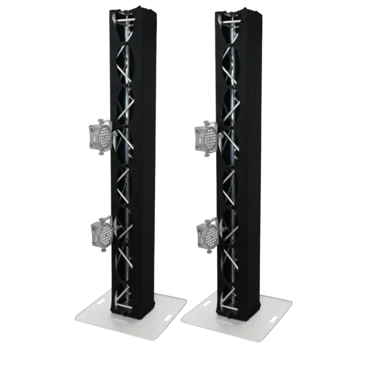 ProX 8.20 FT box truss with three-sided black scrim cover and carrying bag