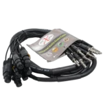 ProX 10 ft 8-channel snake cable with XLR3 female and 1/4 inch TRS balanced connectors detail view