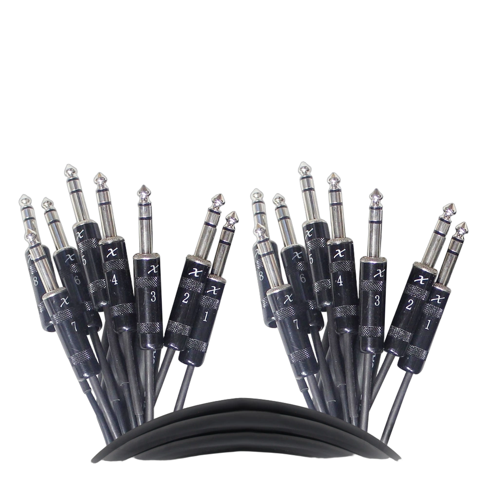 ProX 10 ft. 8-Channel Snake Cable Front View ProX 10 foot 8-channel snake cable with 1/4 inch TRS balanced connectors