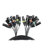 ProX 25 foot 8-channel snake cable with XLR3 female to male connectors, full length product shot