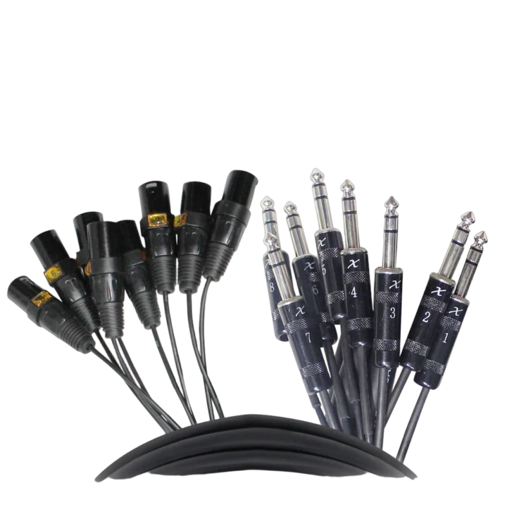 ProX 10 foot 8-channel snake cable with XLR3 female connectors and 1/4 inch TRS balanced connections