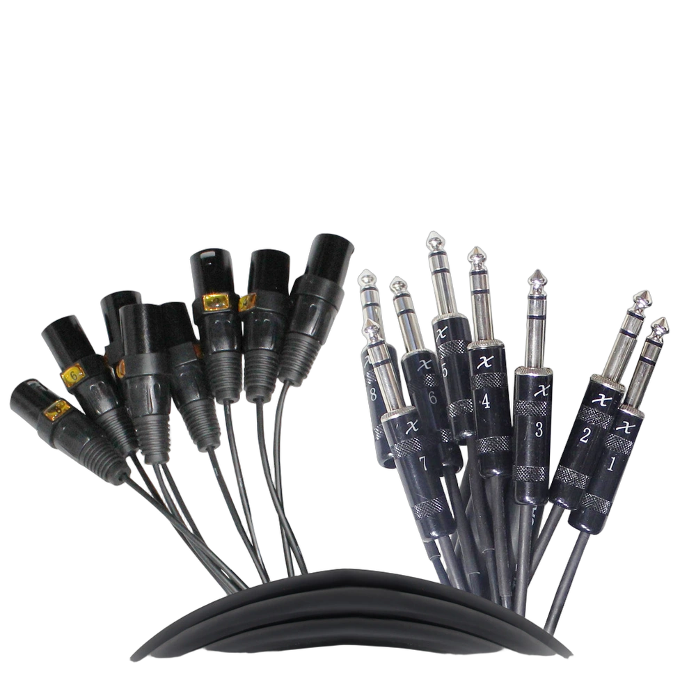 ProX 10 ft. 8-Channel Snake Cable XLR Female to 1/4 TRS ProX 10 foot 8-channel snake cable with XLR3 female connectors and 1/4 inch TRS balanced connections