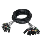 ProX 25 foot 8-channel snake cable with XLR3 female to male connectors, professional audio balanced configuration