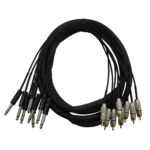 ProX 10 ft 8-channel snake cable showing 1/4 inch TS to RCA connectors close-up detail