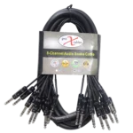 ProX 10 ft. 8-channel snake cable showing 1/4 inch TRS balanced connectors and channel labels