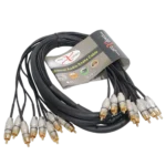 ProX 10 foot 8-channel snake cable with RCA connectors, coiled secondary view