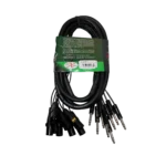 ProX 10 foot 8-channel snake cable with XLR3 male and 1/4 inch TRS balanced connectors