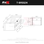ProX 8U space amp rack mount ATA flight case with 24 inch depth shown from side angle