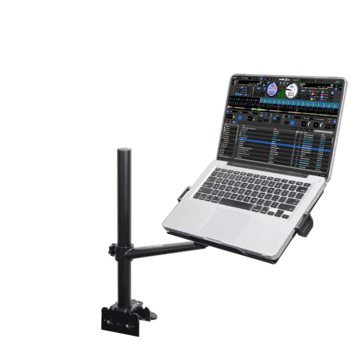 ProX black adjustable arm mount stand with articulating joints for laptop and monitor mounting