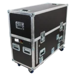 ProX Allen Heath AVANTIS flip-ready hydraulic console case rear panel with cable connections and mounting hardware