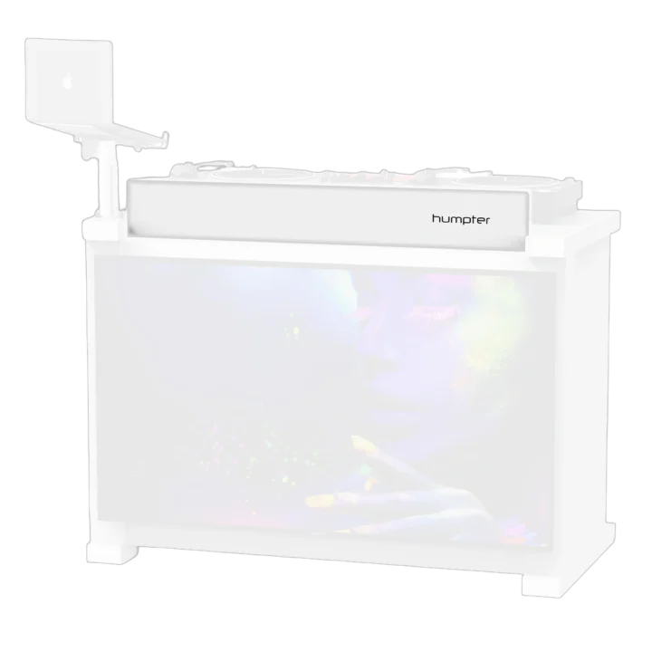 ProX white aluminum upper panel for B3 DJ table workstation, front view showing smooth surface