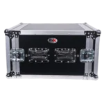ProX ATA style 6U shockproof rack mount case with recessed handles in professional studio environment