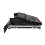 ProX ATA flight case for Behringer WING compact mixer with doghouse compartment and caster wheels, side profile view