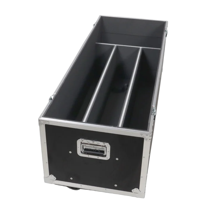 ProX ATA flight case interior detail showing protective foam padding and mounting hardware for EV Evolve 90 compact array speakers