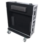 ProX ATA flight case with doghouse and caster wheels protecting PreSonus StudioLive 32SX digital mixer in professional studio setup