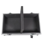 ProX ATA style flight case for dual QSC K10 speakers showing reinforced side panel and handle