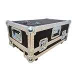 ProX ATA flight case for Yamaha DM3 digital mixer with corner wheels, dog house, and telescopic handle in professional studio application