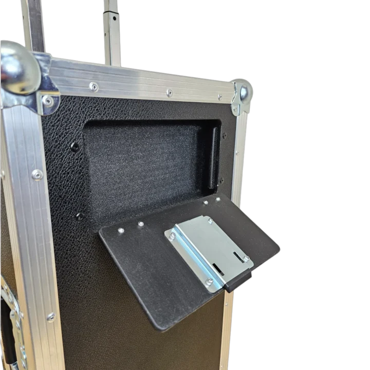 ProX ATA flight case for Yamaha DM3 mixer with corner wheels, dog house, and telescopic handle