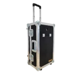 ProX ATA flight case for Yamaha DM3 digital audio mixer with corner wheels and telescopic handle side profile