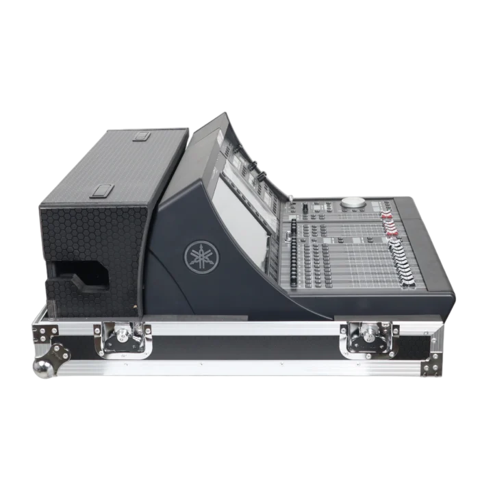 ProX ATA flight case for Yamaha DM7 compact mixer with doghouse protection and heavy-duty casters