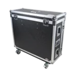 ProX ATA flight case for Yamaha TF3 digital audio mixer with doghouse compartment and caster wheels, side profile view