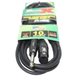 ProX 10 foot audio cable with 1/4 inch TS and XLR-F connectors, unbalanced connection