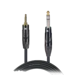ProX 5 foot audio cable with 3.5mm TRS and 1/4 inch TRS connectors on white background