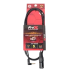 ProX 5 ft audio cable showing 3.5mm TRS and XLR-M connectors side by side