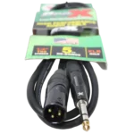 ProX balanced audio cable with 1/4 inch TRS and XLR-M connectors, close-up connector view