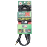 ProX 5 ft audio cable showing 3.5mm TRS and XLR-F connectors side by side