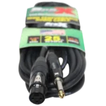 ProX 25 foot audio cable with 1/4 inch TS and XLR-F connectors, secondary angle view
