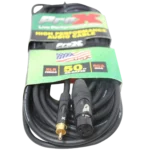 ProX 50 foot audio cable with RCA connector on one end and XLR-F connector on the other end