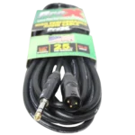 ProX 25 foot balanced audio cable with 1/4 inch TRS to XLR-M connectors close-up