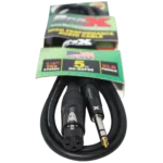 ProX balanced audio cable with 1/4 inch TRS and XLR-F connectors, 5 foot length