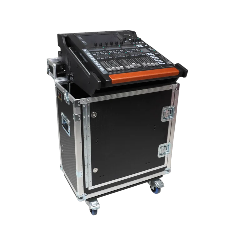 ProX Behringer Wing Compact flip-ready hydraulic flight case with retractable wheels and handles