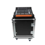 ProX Behringer Wing Compact flight case showing hydraulic lifting mechanism and retractable design detail