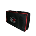 ProX 6 foot foldable tabletop DJ facade with black frame, four panels, and dimensional measurements
