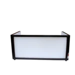 ProX 6 foot foldable tabletop DJ facade with four panels, dimensional specifications and measurements diagram