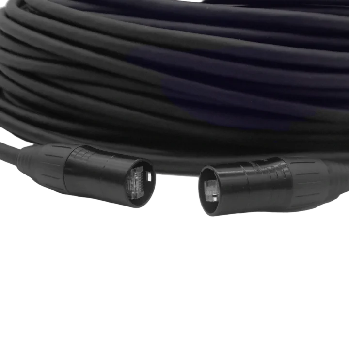ProX Cat6 shielded ethernet cable with RJ45 connectors, close-up detail view of connector and shielding