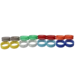 ProX color-coding ID rings for XLR cables, six-pack assorted colors displayed