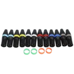 ProX color-coding ID rings for XLR cables, six-pack assorted colors for cable identification and organization