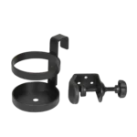 ProX cup holder mounted on microphone stand showing side profile and grip mechanism