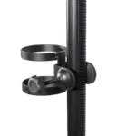 ProX cup holder mounted on microphone stand showing secure grip and universal compatibility